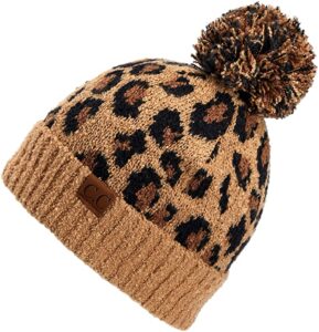 Soft Leopard Pattern Beanie Hat